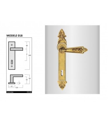 Paire de poignée sur plaque Castle 018 style Louis XIV Régence