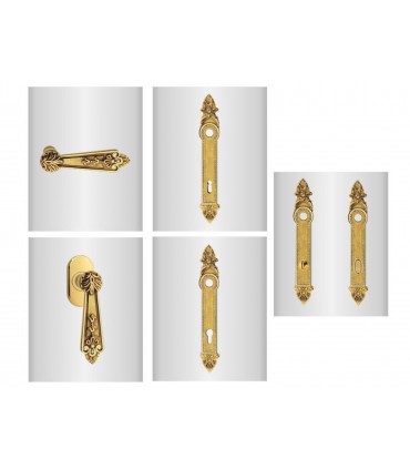 Paire de poignée sur plaque Castle 018 style Louis XIV Régence