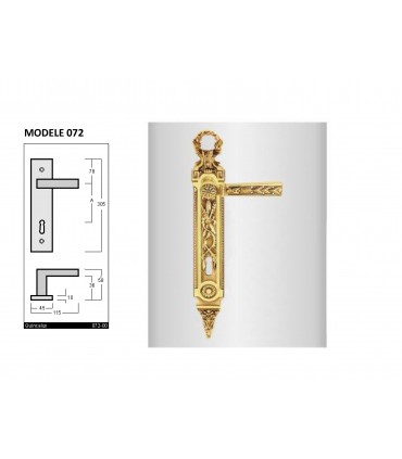 Paire de poignée sur plaque Castle 072 style Empire