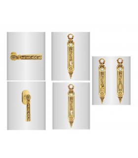 Paire de poignée sur plaque Castle 072 style Empire Paire de poignée sur plaque Castle 072 style Empire