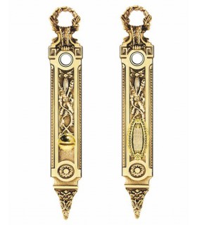 Paire de poignée sur plaque Castle 072 style Empire Paire de poignée sur plaque Castle 072 style Empire