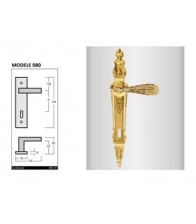 Paire de poignée sur plaque Castle 080 style Empire directoire