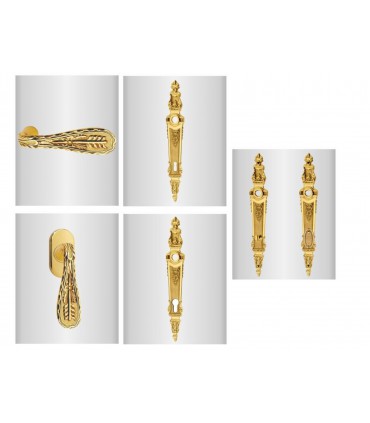 Paire de poignée sur plaque Castle 080 style Empire directoire