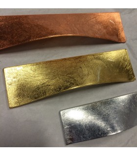 Poignée Foglia finition feuille d'or de cuivre et d'argent