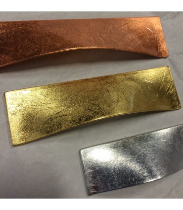 Poignée Foglia finition feuille d'or de cuivre et d'argent