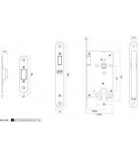Serrure à pêne magnétique série 808 sans verrouillage Serrure à pêne magnétique série 808 sans verrouillage