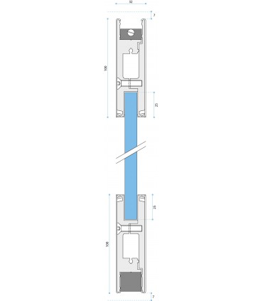 Plinthe haute et basse pour porte sécurit en verre