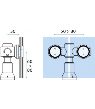 Fixation mur / verre
