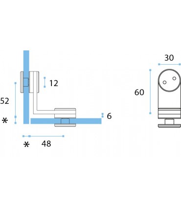 Raccord 90° verre / verre