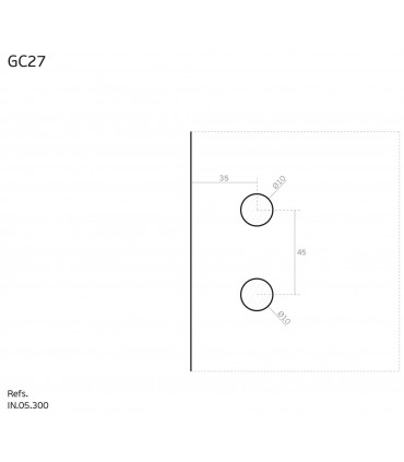 détail de l'encoche sur le verre