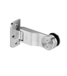 Charnière inox ouverture à 90° mur sur verre