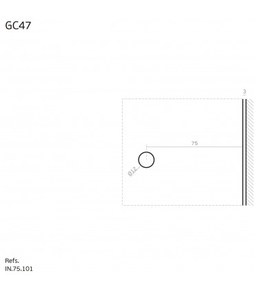 Charnière inox ouverture à 90° mur sur verre