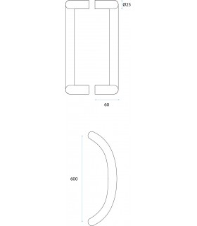 Poignée monobloc inox Ø 25 mm série 294
