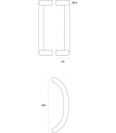 Poignée monobloc inox Ø 25 mm série 294