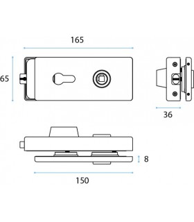 Serrure magnétique pour porte en verre ouverture avec cylindre européen