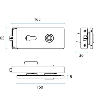 Serrure magnétique pour porte en verre ouverture avec cylindre européen