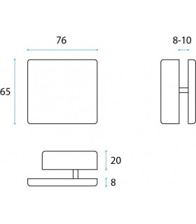 Gâche pour serrure bec de cane à pêne magnétique pour double porte en verre  