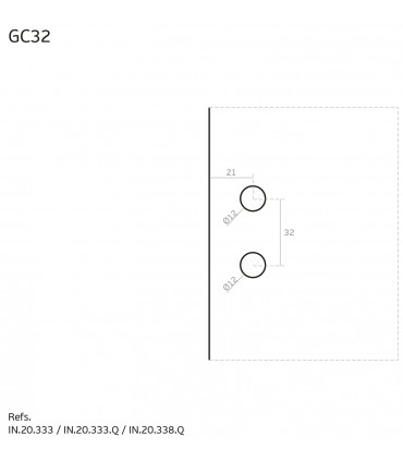 Détail des trous sur le verre