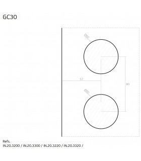 Serrure rectangulaire verticale pour porte en verre