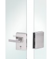 Serrure rectangulaire verticale avec gâche pour double porte en verre Serrure rectangulaire verticale avec gâche pour double porte en verre