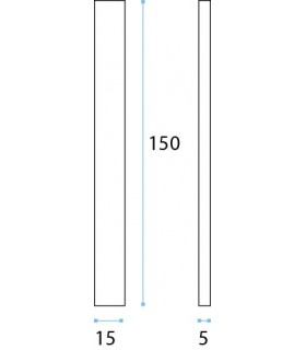 Poignée inox 150 mm à coller sur porte coulissante en verre Poignée inox 150 mm à coller sur porte coulissante en verre
