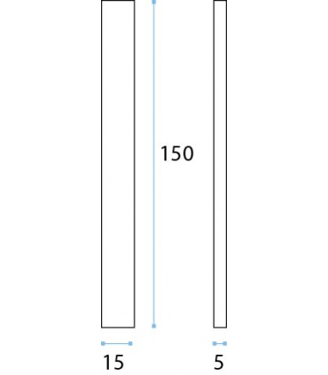 Poignée inox 150 mm à coller sur porte coulissante en verre