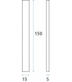 Poignée inox 150 mm à coller sur porte coulissante en verre Poignée inox 150 mm à coller sur porte coulissante en verre