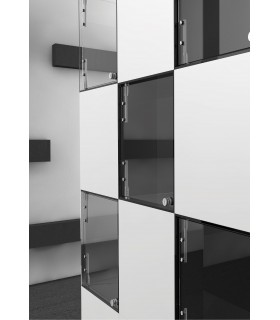 Charnière verticale en inox pour porte de vitrine en verre Charnière verticale en inox pour porte de vitrine en verre