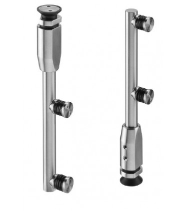 Charnière verticale en inox pour porte de vitrine en verre