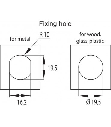 Serrure batteuse face conique détail du trou pour le montage