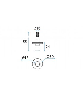 Crapaudine haute sur platine ronde  Crapaudine haute sur platine ronde