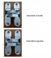 Paumelles invisibles série 3D ajustement sens des charnières