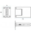 Paire de charnière à fermeture hydraulique pour porte en verre