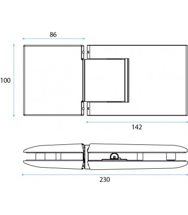 Paire de charnière à fermeture hydraulique pour porte en verre