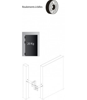 Charnière réversible série square 14 mm