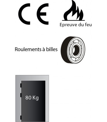 Paumelle en inox inifugé sur roulement à billes 75 x 75 mm