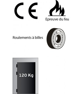 Paumelle 100X100 en inox inifugé sur roulement à billes angles vifsifs