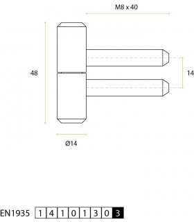Fiche à visser inox aisi 304 40 mm