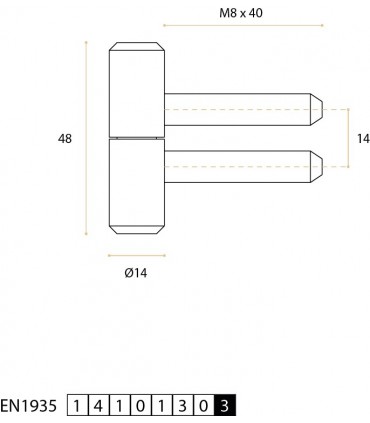 Fiche à visser inox aisi 304 40 mm