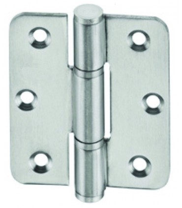 Paumelle réversible 75 x 64 en inox angles arrondis