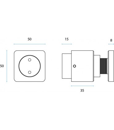 Fixation ponctuelle ajustable forme carrée pour garde-corps en verre