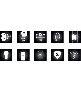 Serrure de sécurité à larder pour porte en bois Serrure de sécurité à larder pour porte en bois