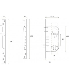 Serrure de sécurité à larder pour porte en bois Serrure de sécurité à larder pour porte en bois