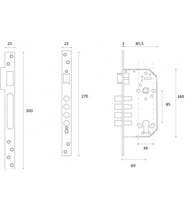Serrure de sécurité à larder pour porte en bois