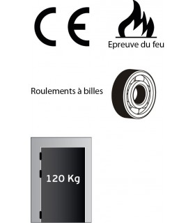Paumelle 125X89 en inox inifugé sur roulement à billes angles vifs
