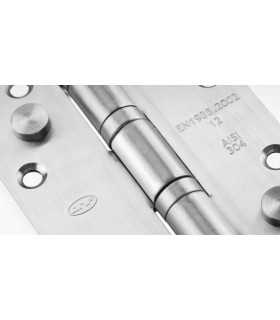 Paumelle de sécurité 125X80 en inox inifugé sur roulement à billes angles vifs