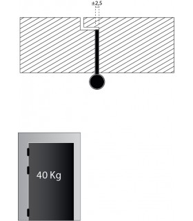 Charnière réversible en inox 100 X 84 X 2.5 mm