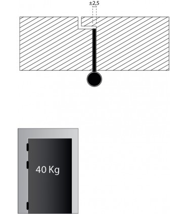 Charnière réversible en inox 100 X 84 X 2.5 mm