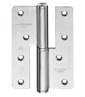 Charnière en inox inifugé 120 x 86 x 3 mm