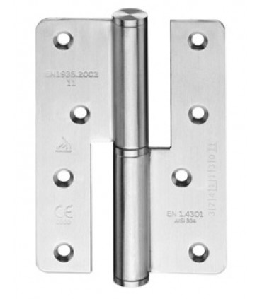 Charnière en inox inifugé 120 x 86 x 3 mm